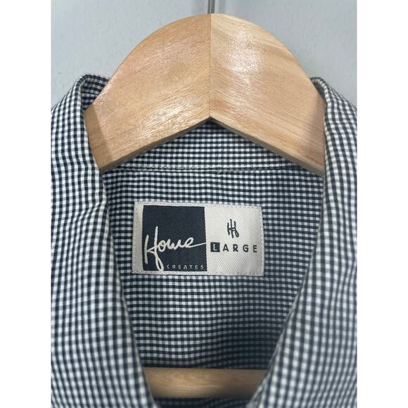 Howe Utility Shirt Size L Micro Check‎ Western Retro Rockabilly Casual Gingham - Picture 2 of 13